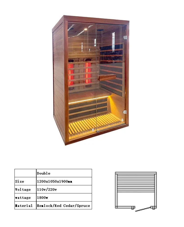 China Factory Red Cedar Solid Wood Far Infrared Dry Steam Sauna – Handcrafted, Custom