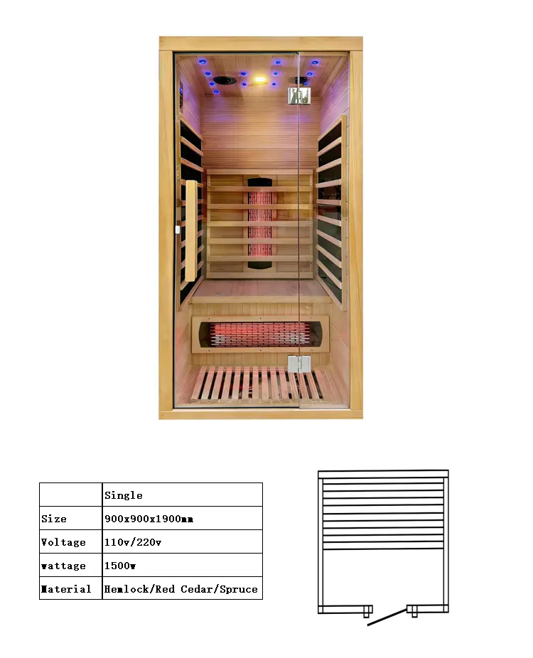 China Factory Single-Person Sauna – Far Infrared Carbon & Light Wave Heating with Starry Lights