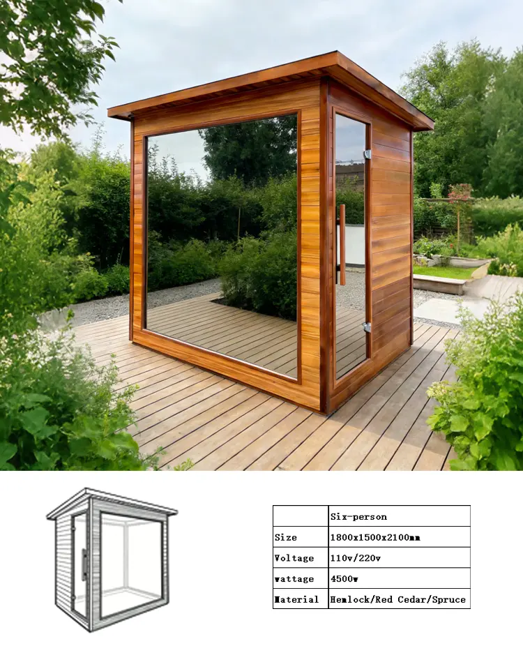 Factory Direct Sales Large Capacity Outdoor Wooden Sauna with Customizable Wet Steam Function