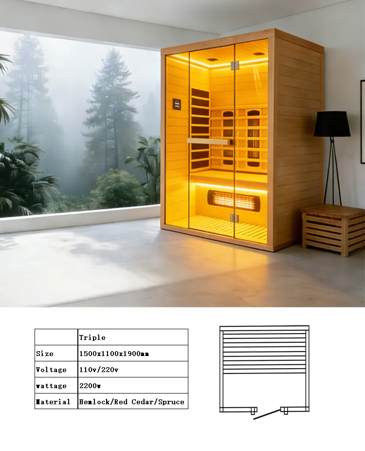 2-Person Spacious Home Far Infrared Sauna – Digital Control Panel, Factory Direct from China