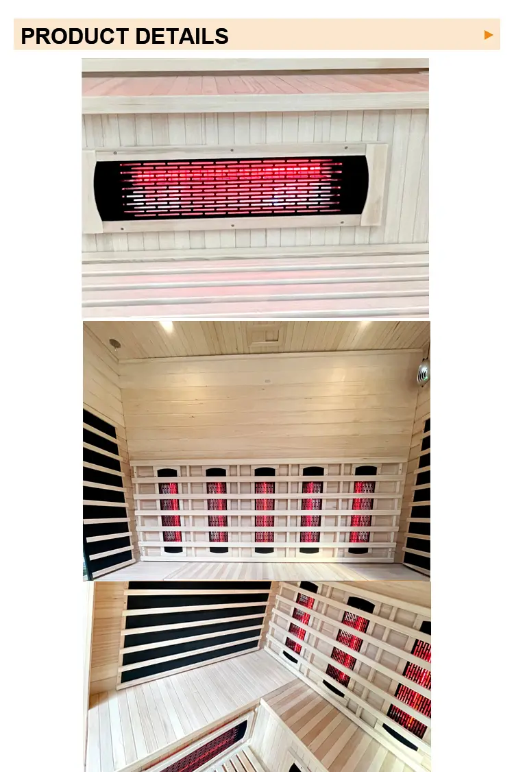 China Factory Handcrafted Red Cedar Solid Wood Far Infrared Sauna