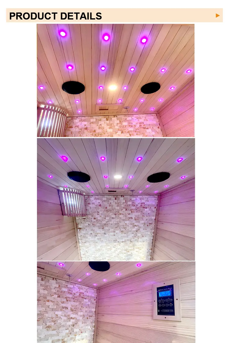 Hemlock 4-Person Steam Sauna Indoor Smart Control System, Sauna Stove, Dual Seats, Starlight