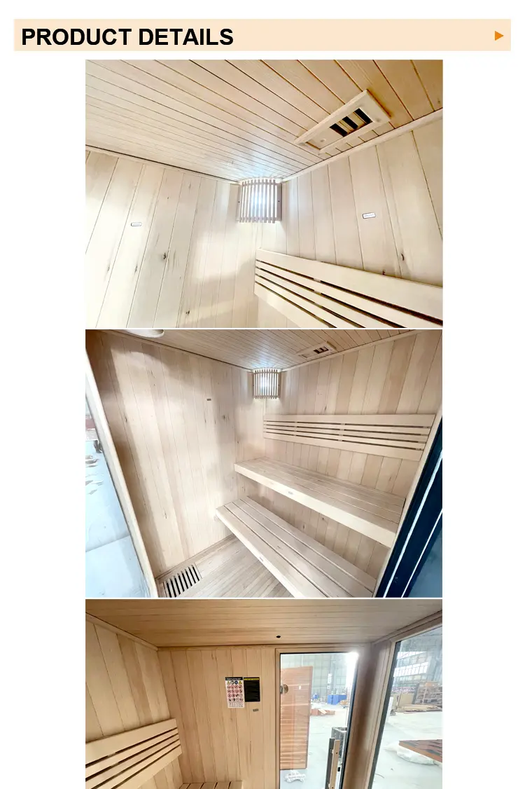 Factory Direct Outdoor Sauna Room 6KW Wood-Burning Stove Traditional Steam Shower Set Floor Mount