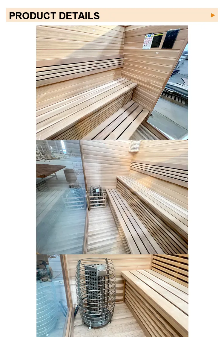 Factory Direct Sales Large Capacity Outdoor Wooden Sauna with Customizable Wet Steam Function