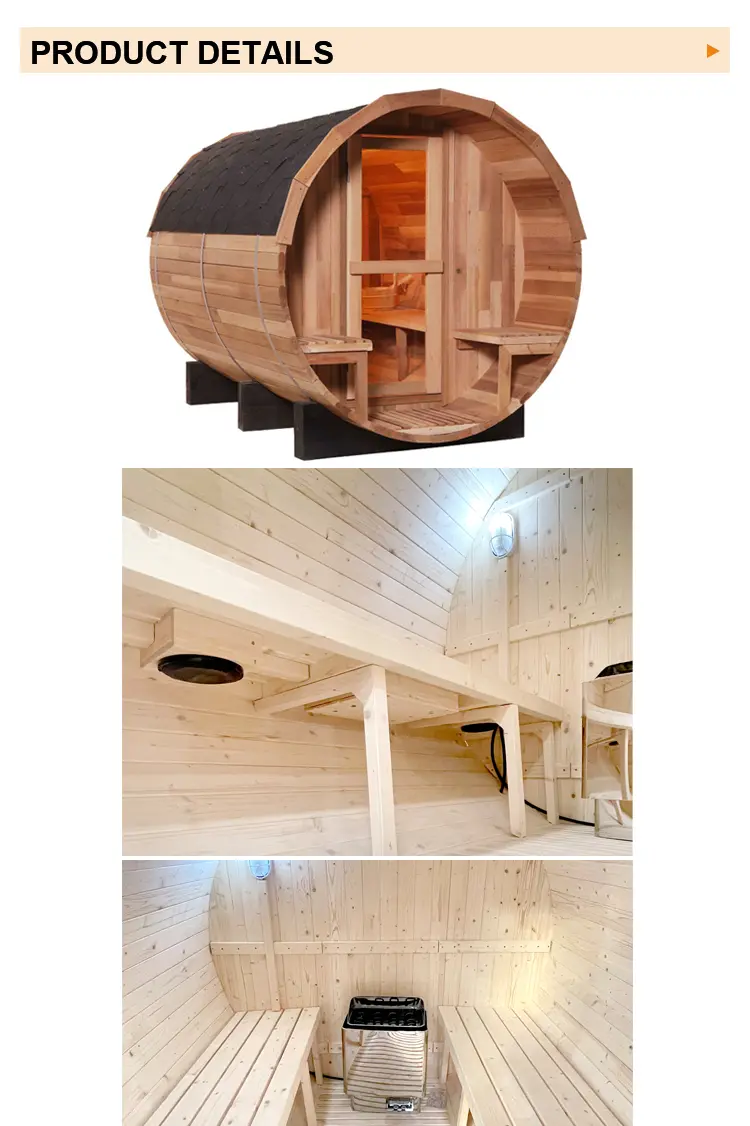 Factory Direct Sales Large Capacity Outdoor Wooden Sauna with Customizable Wet Steam Function
