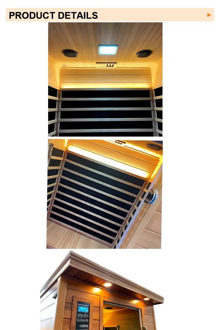 China Factory 2-Person Red Cedar Sauna – Far Infrared Carbon & Light Wave Heating with Starry Lights